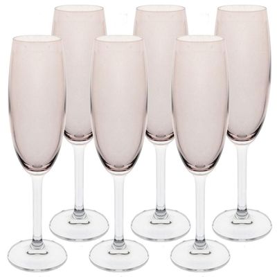 Conjunto de Taças para Champanhe Bohemia Gastro 220ml Fumê - 6 Peças