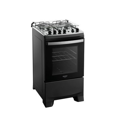 Fogão 4 Bocas Dako Supreme Mesa de Inox e Timer Bivolt - Preto