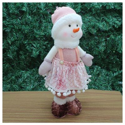 Decoração Natal Boneco De Neve Rosa Natalina 45cm