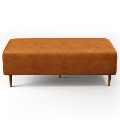 Kit 02 Puffs Decorativo Sala de Estar Bali W01 Pés Palito 120x50cm Couríssimo Canela - Lyam Decor