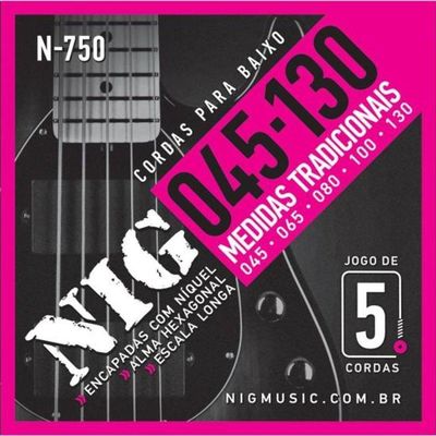 Encordoamento Para Baixo 5 Cordas .045 N750 Nig