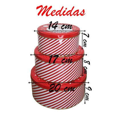 Conjunto De Latas Natalinas Papai Noel Feliz Natal Para Doces