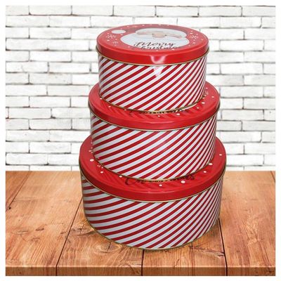 Conjunto De Latas Natalinas Papai Noel Feliz Natal Para Doces