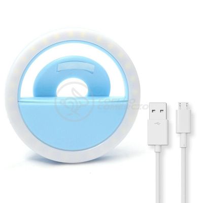 Anel De Luz Selfie Mini Ring Light Android E Ios - Azul