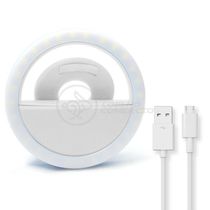 Anel De Luz Selfie Mini Ring Light Android E Ios Branco