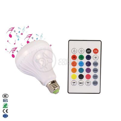 Lâmpada Led 12W E27 Rgb Colorida Com Caixa De Som