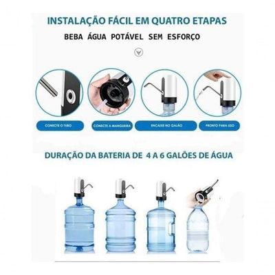 2 Bebedouro Bomba Elétrica Garrafão Galão água Recarregável