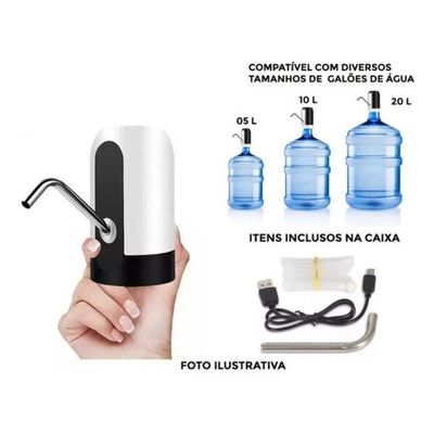 3 Bomba Dispenser Recarregável Usb Bebedouro Galão água Pre