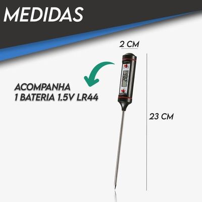 Termômetro Culinário Digital Espeto Alimento Cozinha Comida
