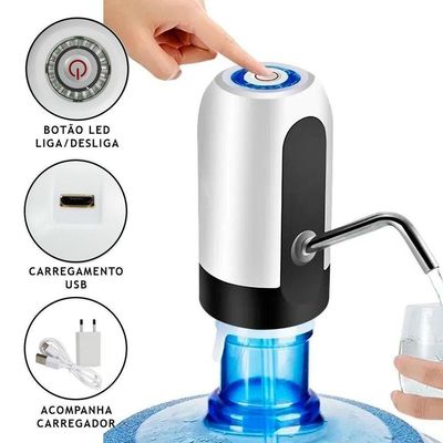 Bebedouro Bomba Elétrica Garrafão Galão Recarregável Branco