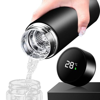 Garrafa Térmica Inteligente De Inox 500ml Led Preto