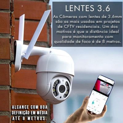Câmera Ip Speed Dome Full Hd Wifi 2 Antenas Pro + Fonte