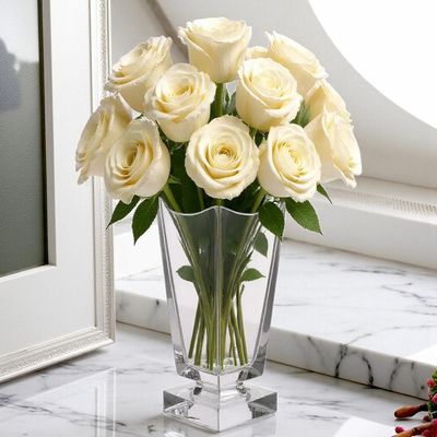 Vaso em cristal com pé L'Hermitage Noble 36,4cm: Imponência e brilho para sua decoração