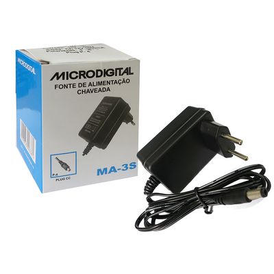 Fonte de Alimentação Bivolt Automática 12v 1a MA 3S Microdigital