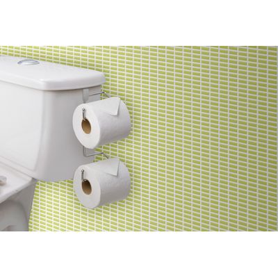 Porta Papel Higiênico para Caixa de Descarga Suporte para Dois Rolos Sem Furo Cromado
