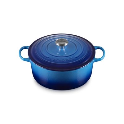 KIT LE CREUSET 2 PANELAS REDONDAS EM FERRO FUNDIDO 20 E 22CM AZURE BLUE