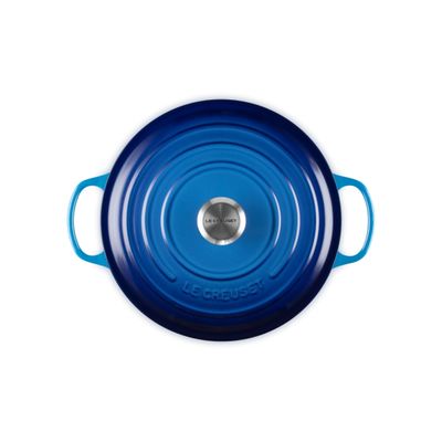 KIT LE CREUSET 2 PANELAS REDONDAS EM FERRO FUNDIDO 20 E 22CM AZURE BLUE