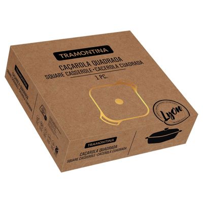 CAÇAROLA TRAMONTINA LYON QUADRADA EM ALUMÍNIO FORJADO ANTIADERENTE 28CM 5,5L DOURADO 20963/428
