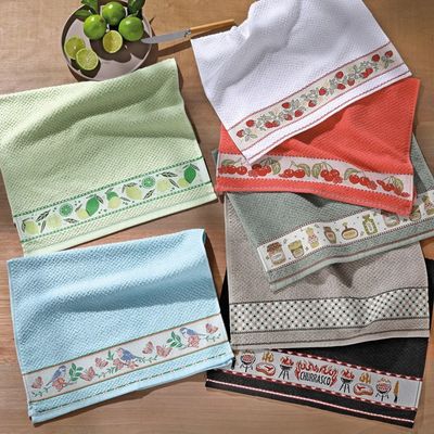 Pano de Prato Jacquard 45cm x 70cm Vida Cerejas Dohler