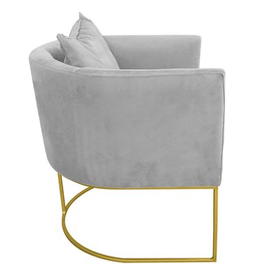KIT 02 POLTRONAS PAOLA SUEDE CINZA BASE