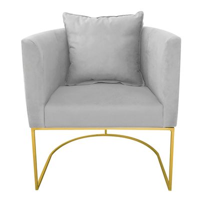 KIT 02 POLTRONAS PAOLA SUEDE CINZA BASE