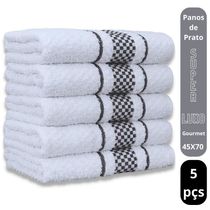 Kit 5 Pano de Prato Super Luxo Atoalhado Premium Gourmet Beka - Preto