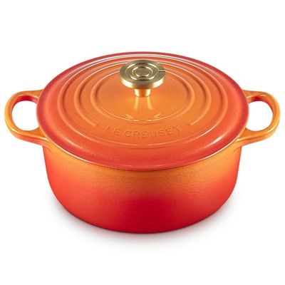 PANELA LE CREUSET REDONDA SIGNATURE FERRO FUNDIDO 18CM FLAMME DORÉE 21177181834479
