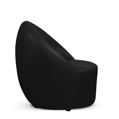 Poltrona Decorativa Orgânica Lua Sintético PU Preto D03 - D'Rossi