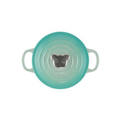 PANELA REDONDA LE CREUSET TRADICIONAL 14CM COM PEGADOR DE URSO EM FERRO FUNDIDO AZUL COOL MINT 21001144962464