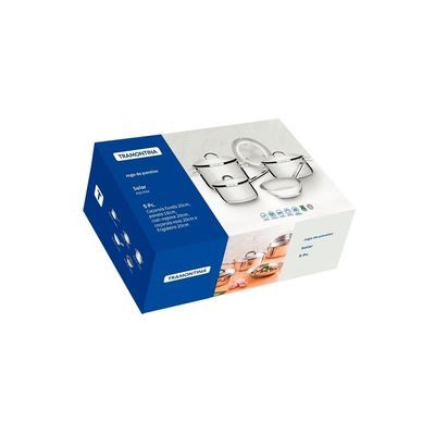 Jogo Panelas Tramontina Solar Inox 5 Peças Fundo Triplo