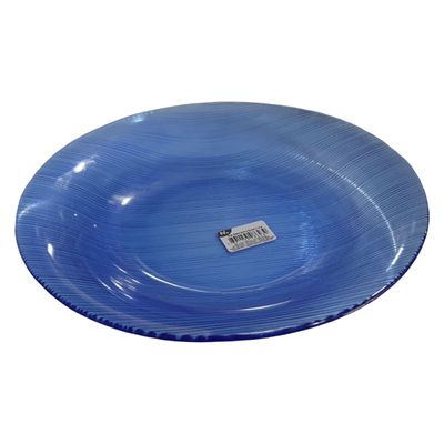 Prato Fundo de Vidro Diamante Sky Azul 22cm 12 Unidades - Nadir 5838