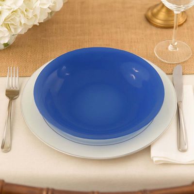 Prato Fundo de Vidro Diamante Sky Azul 22cm 6 Unidades - Nadir 5838