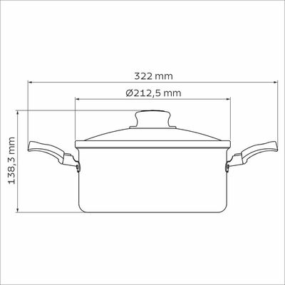 Panela Caçarola 20 cm Tramontina Antiaderente Turim Vermelha
