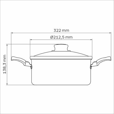 Panela Caçarola 20 cm Tramontina Antiaderente Turim Vermelha