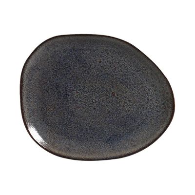 Conjunto de Pratos Rasos Ovais Porto Brasil Orgânico Titanium Azul Escuro 31cm - 6 Peças