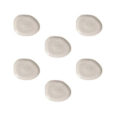 Conjunto de Pratos Oval Porto Brasil Orgânico Latte 31cm - 6 Peças