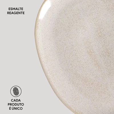 Conjunto de Pratos Oval Porto Brasil Orgânico Latte 31cm - 6 Peças