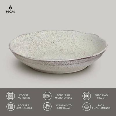 Conjunto de Pratos Fundos Porto Brasil Bio Pistache 1,1 litros – 6 Peças