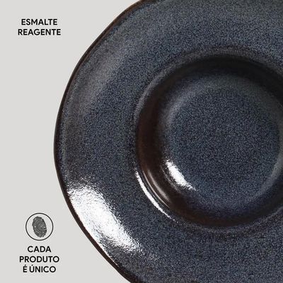 Conjunto de Pratos para Massa Porto Brasil Orgânico Titanium 450ml - 4 Peças