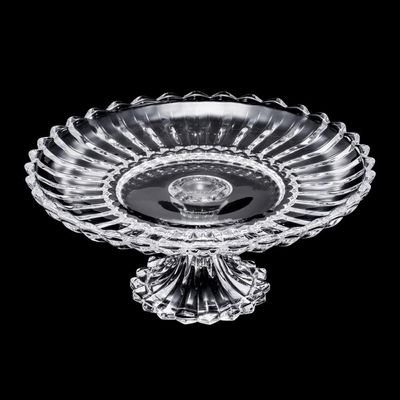 Prato para Bolo com Pé Wolff Geneva Cristal 30x13cm Design Sofisticado Transparente