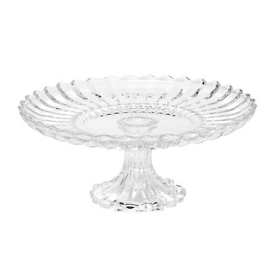 Prato para Bolo com Pé Wolff Geneva Cristal 30x13cm Design Sofisticado Transparente