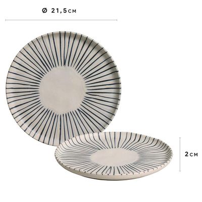 Conjunto com 6 Pratos de Sobremesa Porto Brasil Bio Elemento em Stoneware 21,5cm – Cinza