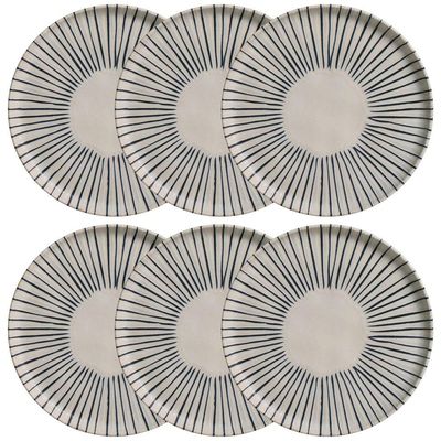Conjunto com 6 Pratos de Sobremesa Porto Brasil Bio Elemento em Stoneware 21,5cm – Cinza