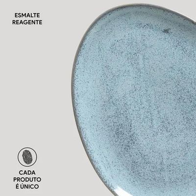 Conjunto de Pratos de Sobremesa Ovais Porto Brasil Orgânico Breeze 22,5cm - 6 peças
