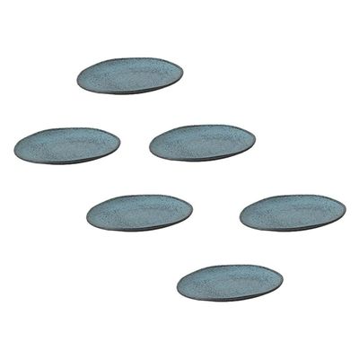 Conjunto de Pratos de Sobremesa Ovais Porto Brasil Orgânico Night Sky 22,5cm - 6 peças