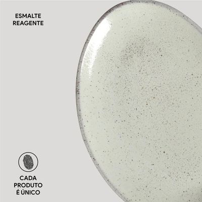 Conjunto de Pratos de Sobremesa Ovais Porto Brasil Orgânico Pistache 22,5cm - 6 peças