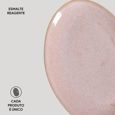Conjunto de Pratos de Sobremesa Ovais Porto Brasil Orgânico Litchi 22,5cm - 6 peças