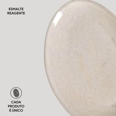 Conjunto de Pratos de Sobremesa Ovais Porto Brasil Orgânico Latte 22,5cm - 6 peças