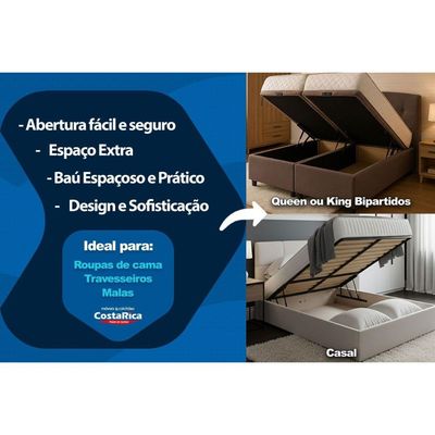 Cama Box Baú Casal: Colchão Anatômico Ortobom D45 ISO 150 Mega Firme+Base CRC Suede Black (138x188)