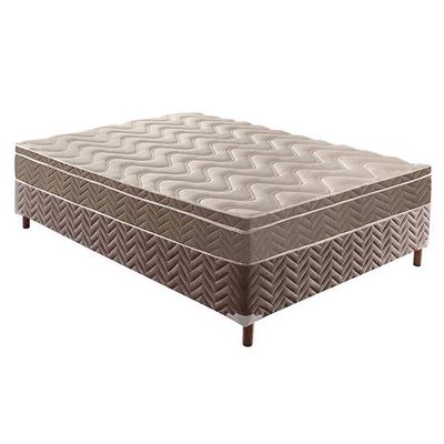 Conjunto Box Casal: Colchão Anatômico Paropas D33 Confort Ultra Firme+Base CRC Brown (138x188)